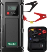 Mardin - Starthilfe - 12V - Power Booster - Batterieladegerät - Schnellstarter - Starthilfe - Inklusive Powerbank (10.400 mAh) mit USB- und USB-C-Anschluss - Starthilfe mit Warnleuchte