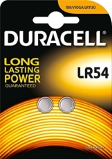 Duracell LR54, 2 Stück Alkaline-Knopfzellenbatterien